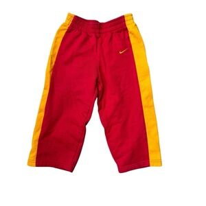 Nike Boys Cotton Sweats  Joggers Cardinal Red & Gold  Stripe Size 3T USC Pride